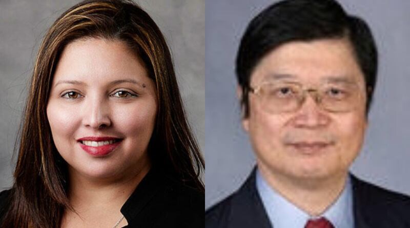 Side-by-side headshots of Patricia Navarro Velez and Cha Jan “Jerry” Chang.