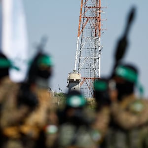 Palestinian fighters from the armed wing of Hamas