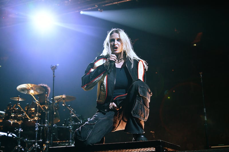 Emily Armstrong of Linkin Park performs during the 'From Zero World Tour' at The O2 Arena on September 24, 2024 in London, England.