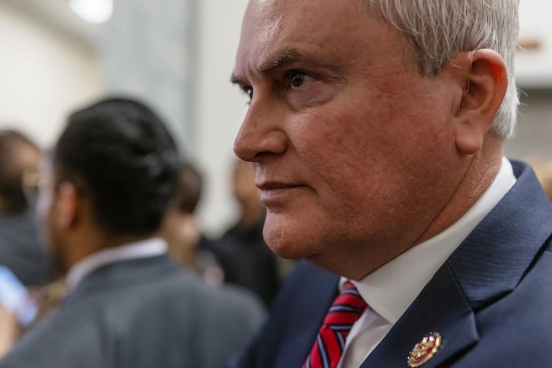 House Oversight Chairman James Comer is seen in the Rayburn House office building on Capitol Hill.