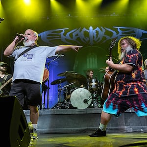 Kyle Gass (L) and Jack Black of Tenacious D