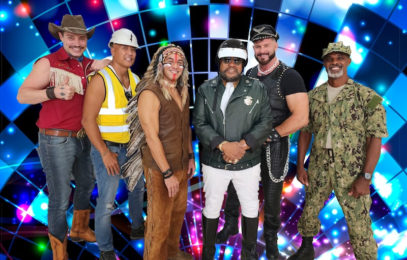 Disco ballers: The Village People lineup circa 2024.