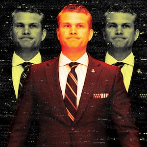 A photo illustration of Trump defense secretary nominee Pete Hegseth.