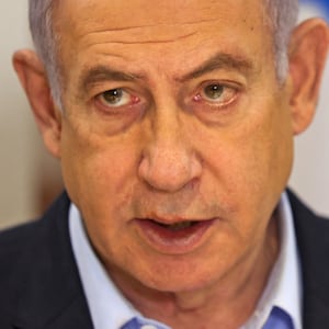 A close up of Benjamin Netanyahu