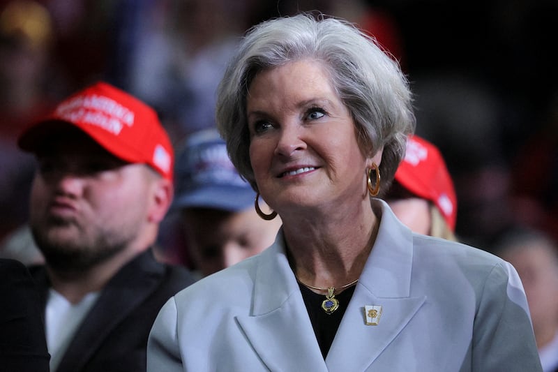 Susie Wiles, senior advisor of Republican presidential nominee and former U.S. President Donald Trump attend a campaign rally of Republican presidential nominee and former U.S. President Donald Trump at PPG Paints Arena in Pittsburgh, Pennsylvania, U.S., November 4, 2024.