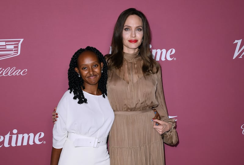 Zahara Jolie-Pitt and Angelina Jolie attend Variety's Power Of Women on September 30, 2021 in Beverly Hills, California