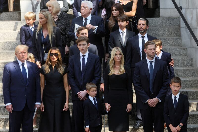 The Trump extended family dressed in black