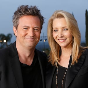 Matthew Perry and Lisa Kudrow photographed at Hollywood Game Night