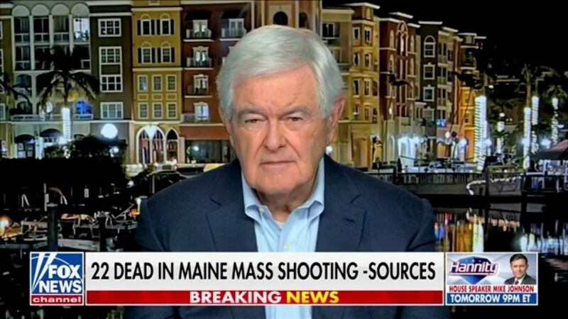 Screenshot of Fox News segment with Newt Gingrich