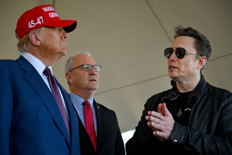 Donald Trump, Kevin Cramer, and Elon Musk.