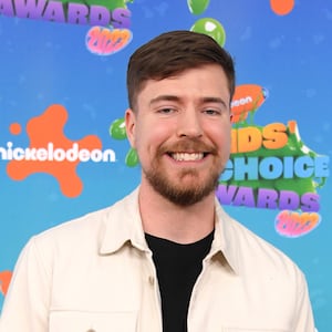 MrBeast arrives at the Nickelodeon's 2023 Kids' Choice Awards at Microsoft Theater on March 04, 2023 in Los Angeles, California.