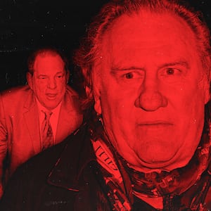 A photo illustration of Gérard Depardieu and Harvey Weinstein.