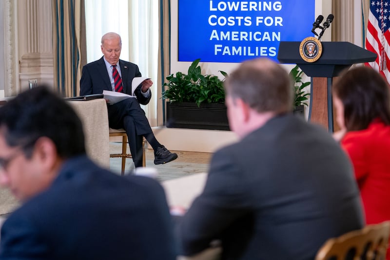 Joe Biden's Hoka close up 