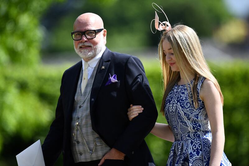 Gary Goldsmith attends the 2017 wedding of his niece, Pippa Middleton, with his daughter Tallulah.