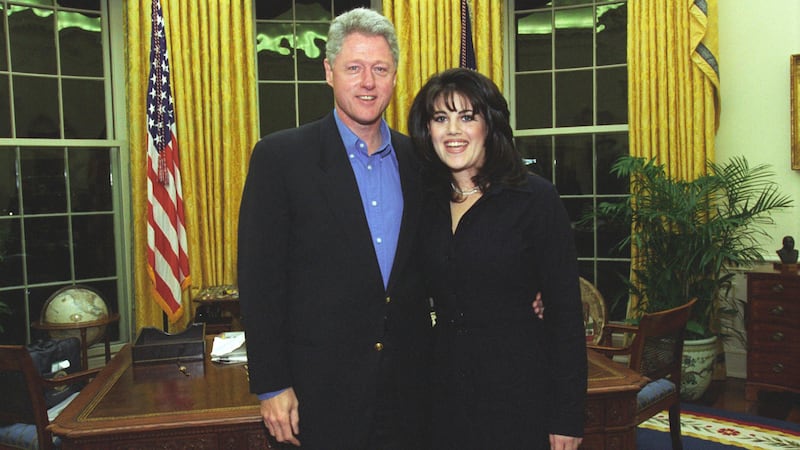 President Bill Clinton and Monica Lewinsky in the White House, February, 1997.