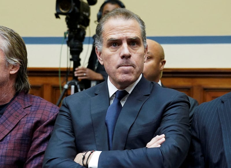 Hunter Biden is seen as he makes a surprise appearance at a House Oversight Committee markup.