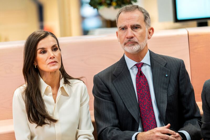 Spain's King Felipe and Queen Letizia visit the Danish Architecture Center in Copenhagen, Denmark, November 8, 2023.