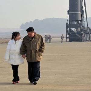 North Korean leader Kim Jong Un walks away from an intercontinental ballistic missile (ICBM) in this undated photo released on November 19, 2022 by North Korea's Korean Central News Agency (KCNA). REUTERS IS UNABLE TO INDEPENDENTLY VERIFY THIS IMAGE.