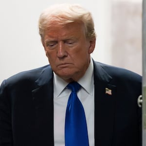 Former U.S. President Donald Trump returns to court as the jury reaches a verdict in his hush money trial at Manhattan Criminal Court on May 30, 2024 in New York City.