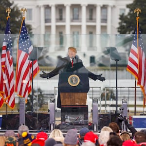 Then-President Donald Trump at a rally on Jan. 6, 2021.