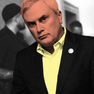 A photo illustration of James Comer.