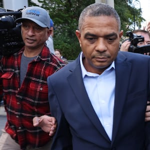 New Jersey businessman Jose Uribe, 56, leaves a Manhattan court after being indicted on bribery charges in conjunction with Senator Bob Menendez and his wife Nadine Menendez on September 27, 2023 in New York City.