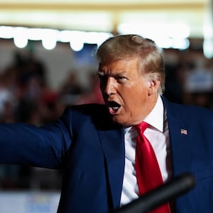 Former U.S. President and Republican presidential candidate Donald Trump speaks during a campaign rally in Erie, Pennsylvania.