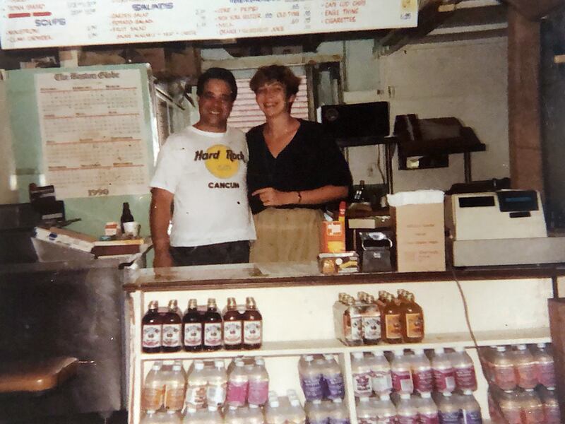 Joe Dalia’s parents, Joe Sr. and Deborah, at their family restaurant in the early 1990s.