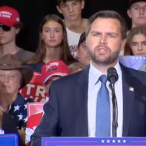 JD Vance speaks at a rally in Michigan