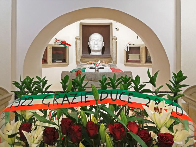 The Mussolini crypt in Predappio, Italy.