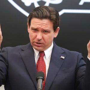 Florida Gov. Ron DeSantis delivers remarks at NeoCity Academy in Kissimmee, Florida, on Jan. 26, 2024.