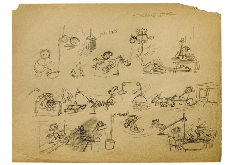 galleries/2013/11/24/rube-goldberg-s-nutty-inventions-neatly-skewered-our-technocratic-world/rube-goldberg-sketches_wpw3dp