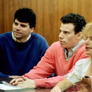 Erik (right) and Lyle Menendez (left) during a court appearance in Los Angeles.