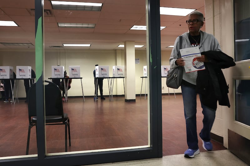 Residents participate in early voting at a community center in Detroit on Oct. 19, 2024 in Detroit, Michigan.