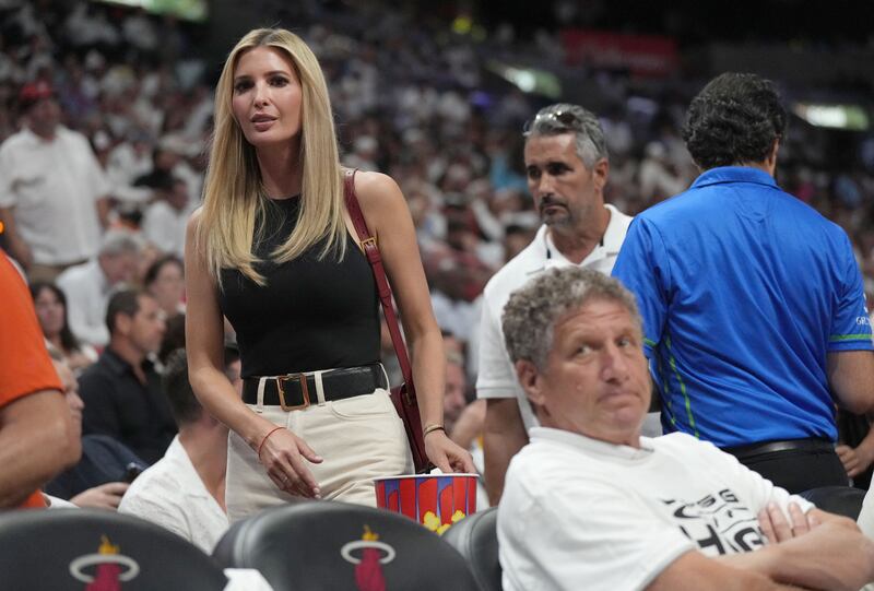 Ivanka Trump attends an NBA Playoff game in Miami last April. 