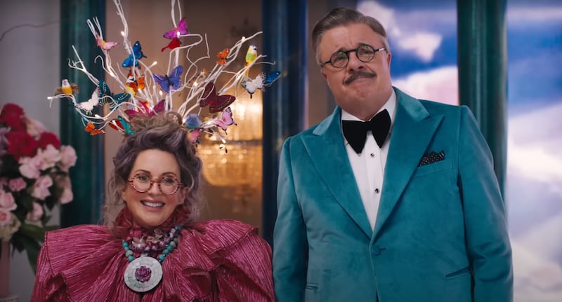 Megan Mullaly and Nathan Lane in Dicks: The Musical.