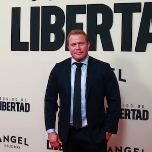 Activist Tim Ballard poses during the red carpet for the movie 'Sound of Freedom.'