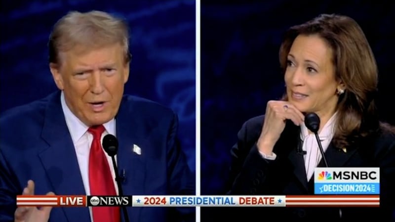 Donald Trump and Kamala Harris debate.