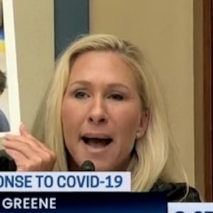 Marjorie Taylor Greene questions Dr. Anthony Fauci in House hearing.