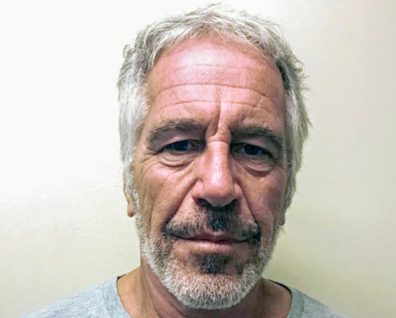 In this handout, the mug shot of Jeffrey Epstein, 2019.  (Photo by Kypros/Getty Images)