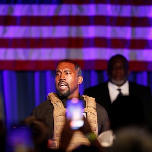 Kanye West holds a rally for his failed presidential bid in 2020.