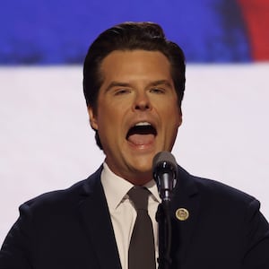 Matt Gaetz speaks during an RNC session in Milwaukee.