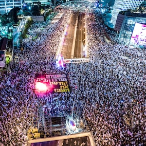 Protest crowd in Tel Aviv