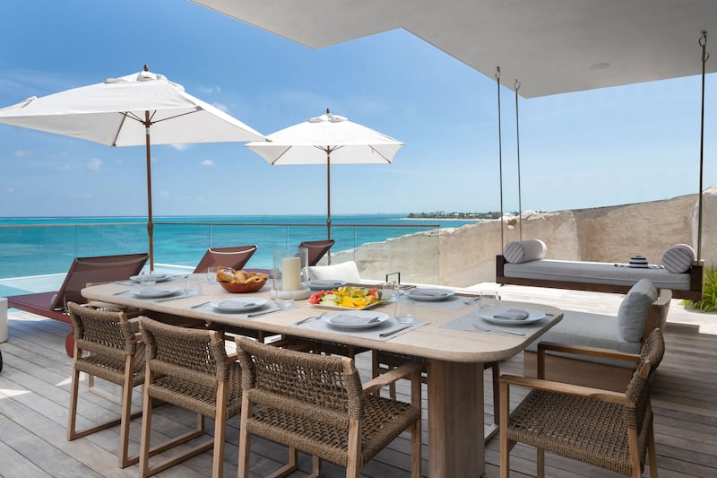 A deck of one of the Beach Enclave North Shore’s villa properties.