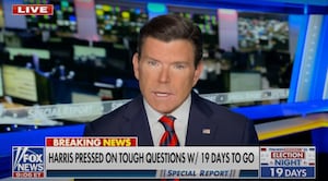 Brett Baier speaks on Fox News.