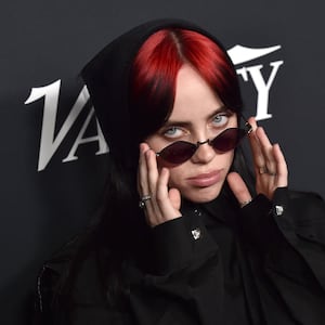 Billie Eilish arrives for Variety's Power of Women event at Mother Wolf in Los Angeles.