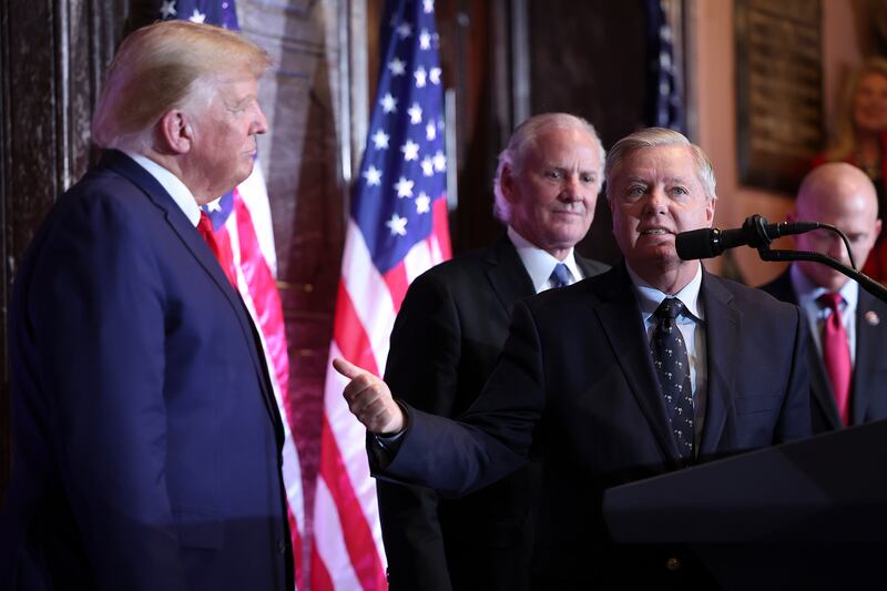 Sen. Lindsey Graham speaks about former President Donald Trump.