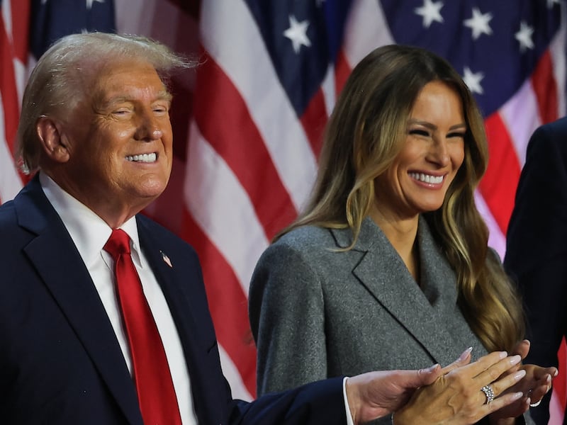 Former U.S. President Donald Trump (left) and Melania Trump (right).