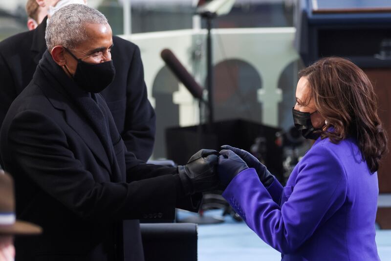 Barack Obama and Kamala Harris