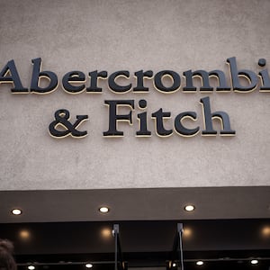 The logo of Abercrombie & Fitch in Manhattan.